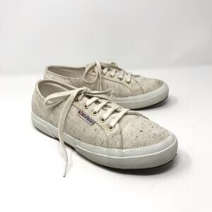 Superga Womens Size 6 White Multi 2750 Speckle Low Top Sneakers Lace Up Casual